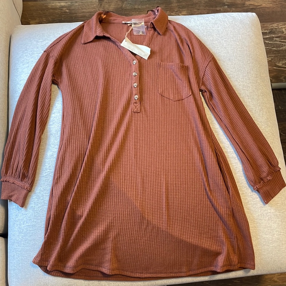 Waffle Henley dress